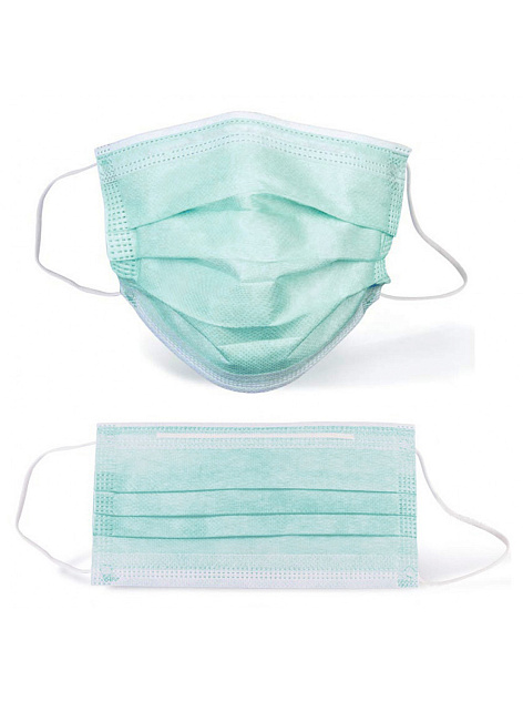 Маска защитная трехслойная на резинках (2 шт- упаковка)