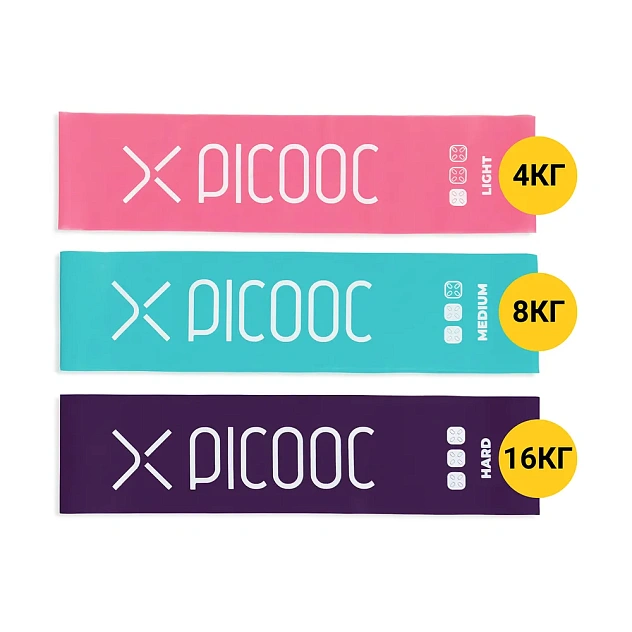 Набор фитнес лент Picooc (3шт) с мешочком для хранения