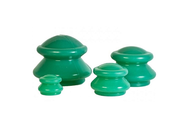 Банки массажные силиконовые для вакуумного массажа (4 шт/ уп)