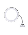 LM209 Зеркало косметологич.10x с подсветкой, на гибкой штанге и присоске Gezaton