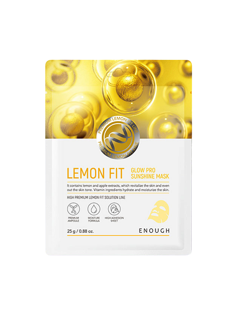 Маска тканевая ENOUGH Lemon Fit Glow Sunshine Mask 25g